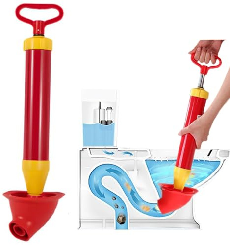 MisFun Déboucheur WC Haute Pression à Air Comprimé pour Canalisation | Pompe Déboucheuse sans Produits Chimiques avec Ventouses. Solution Écologique pour Toilettes, Baignoire et Évier