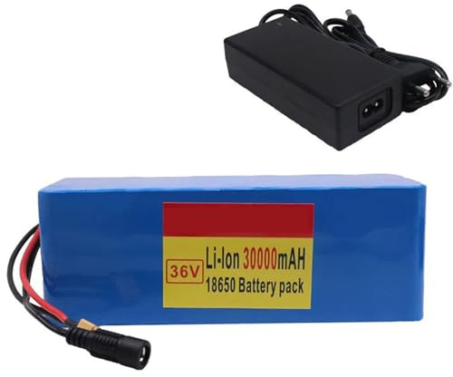 36V 30Ah 10S4P Batterie Ebike pour 1000W 750W 500W Moteur Scooter Vélo Electrique Batterie E-Bike Lithium-ION Batterie Vélo Electrique avec Chargeur Boîtier en PVC étanche 36V 30Ah,XT60+DC
