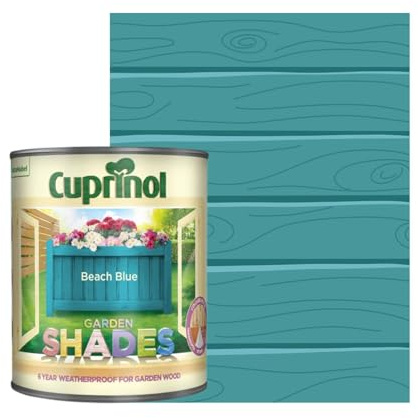 Milena Garden Shades Fence Paint, Shed Paint, 6 Year Weatherproof Exterior Wood Treatment, Water Based Matt Finish Paints for Wood Stain, 2 Coats Recommended (Beach Blue, 2.5 Lit)