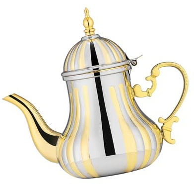Servidor de bebidas, cafeteras árabes, tetera de de acero inoxidable, dorada y plateada, con para servicio de de té, tetera de