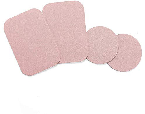 WixGear Mount Metal Plate with Adhesive for Magnetic Cradle-less Mount -X4 Pack 2 Rectangle and 2 Round (Compatible with WizGear mounts) (Rose Gold)