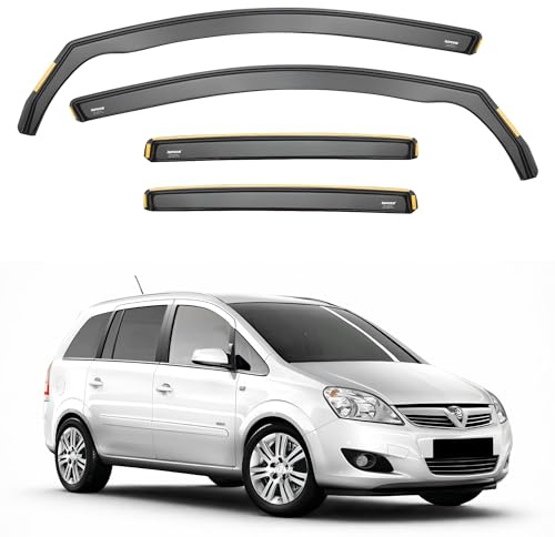 iSpeed Wind Deflectors For Vauxhall Zafira B 2005-2014 5 Door MPV 4pc Set - Keep Your Car Ventilated in Rain - Reduce Wind Turbulence - Tinted In-Channel Type