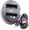 vhbw Chargeur Double USB Compatible avec Olympus Om-D E-M10, E-M10 II, E-M10 Mark II caméra, Action-cam - Chargeur, témoin de Charge