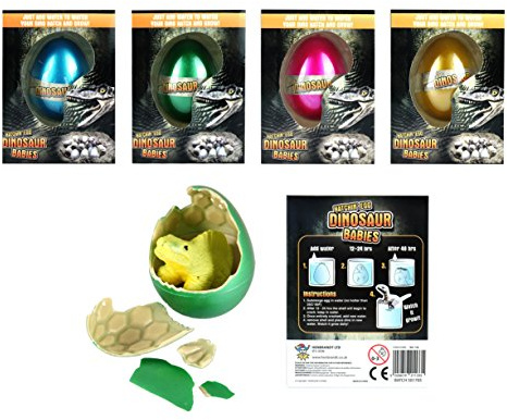 HENBRANDT Dinosaur Babies - Hatching & Growing Egg 6cm In Randomly Assorted Colours (Pack of 4)
