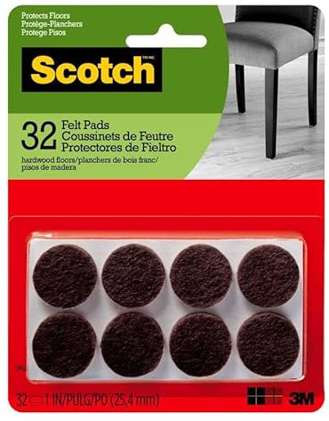 Scotch SP822-NA Felt Furniture Pads, 1-in. Round, Brown, 32-Ct - Quantity 66