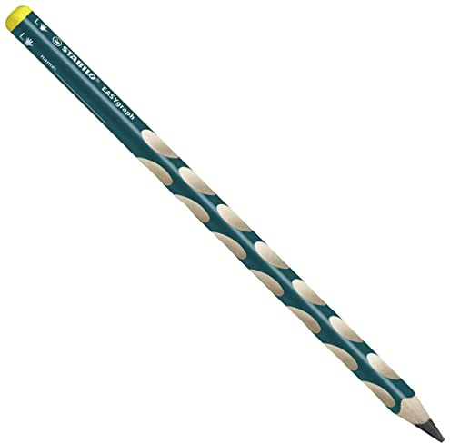 STABILO - Ergonomischer Dreikant-Bleistift für Linkshänder - EASYgraph in petrol - Einzelstift - Härtegrad B