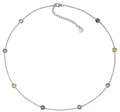 Zeeme Silber Damen Halskette 925/- Sterling Silber 42cm Glänzend Zirkonia weiß 358250200