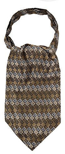 WANYING Herren Krawattenschal Ascotkrawatte Schal Cravat Ties Einfach Schick für Gentleman - Gold & Schwarz