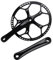 Fahrrad Kurbel Set,Single Speed Kurbelgarnitur 53 Zähne mit 170mm Kurbelarm für Rennrad Mountainbike(Schwarz)