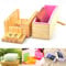 CFtrum Handgefertigt verstellbar Holz Seife Laib Cutter Form + Silikon Seife Form mit Holz Box + Edelstahl gerade Seife Cutting Tool