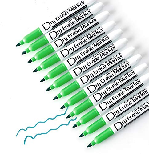 Volcanics Green Dry Erase Markers Low Odor Fine Whiteboard Markers Thin Box of 12