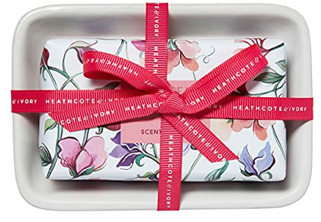 Heathcote & Ivory Duft: Sweet Pea & Honeysuckle Seife in der Schale, 150 g