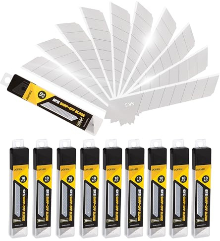 DOWELL 18mm Snap Off Blade SK5 couteau utilitaire lames rétractables lames de coupe de boîte (100 pièces)
