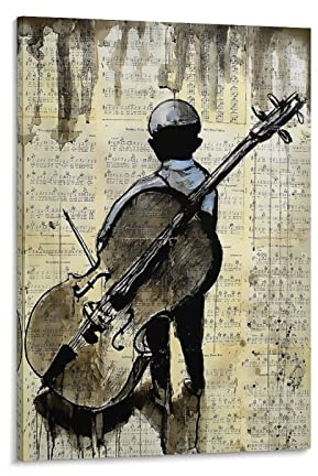 Vintage Poster DYJMit Cello-Poster, dekoratives Gemälde, Leinwand, Wandkunst, Wohnzimmer, Schlafzimmer, Gemälde, 30 x 45 cm