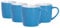 Argon Tableware Coloured Coffee Mugs - Blue - 350ml - Pack of 4 - Gloss Ceramic Stoneware Tea Mugs Latte Cappuccino Cups Hot Chocolate Cups Colourful Mug Set with Handle