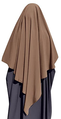 Odizli Kopftuch Damen Hijab Jersey Khimar Muslimisch Islamische Dubai Middle East Schal Scarf Halstuch Untertuch Frauen Sommer Herbst Tuch Arabische Jilbab Kaftan Ramadan Kleidung Khaki L
