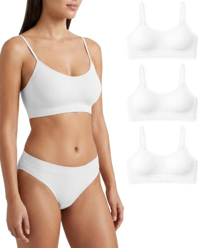Risalti Reggiseno Senza Ferretto Spalla Stretta 3 pz - Bralette Donna Senza Cuciture ed Etichette, Reggiseno Donna in Microfibra Elasticizzata, Brassiere, Top Morbido, Intimo - Made in Italy