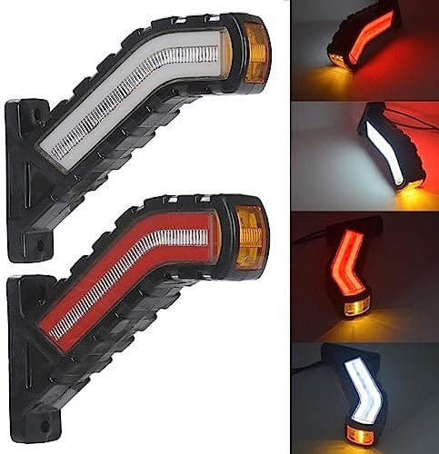 2X Luces Galibo Laterales LED Luces LamFormplas 12 / 24V, Lateral IluminacióN Marcador de Contorno Luz de Camión Van, Trailer Lámpara Lateral Advertencia de Doble Cara Luz Roja Blanca