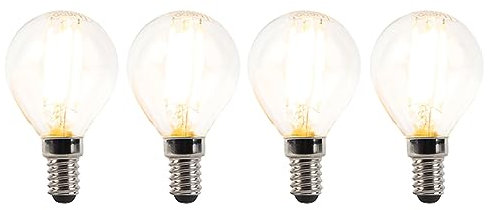LUEDD Set mit 4 dimmbaren E14-LED-Lampen P45 klar 3W 250 lm 2700K