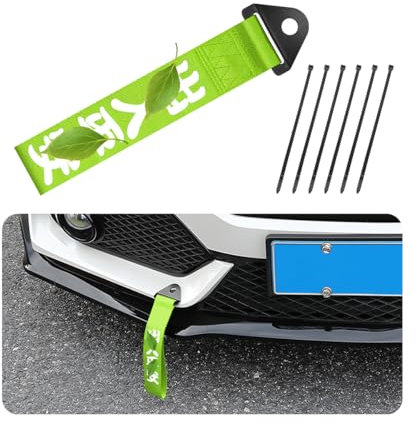AICEL Auto Racing Abschleppgurt, Nylon Hochfest JDM Sport Stil Dekorative Traktionsseil, Chinesischer Slogan Auto Außen Abschleppgurt, Universal Abschlepphaken Band für hintere oder vordere Stoßstange