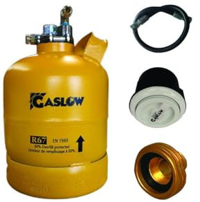 Gaslow Pack Bouteille GPL Rechargeable 2.7Kg + Lyre + Boîte de Transfert Blanc + Adaptateur Europe