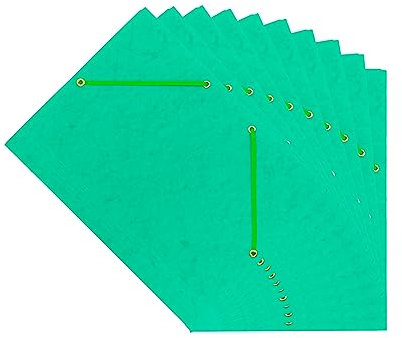 Interdruk - Eckspanner A4 Farbig - Pressboard-Ordner - Presspan Ordnungsmappe mit Gummiband - Grün - 10-er Pack