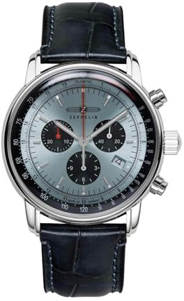 Zeppelin Serie LZ14 Marine Quarz Chronograph mit Lederband 8886-2