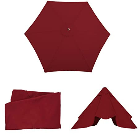 Mendler Ersatz-Bezug für Sonnenschirm Florida-AM, Sonnenschirmbezug Ersatzbezug, Ø 3m Polyester 6 Streben - Bordeaux