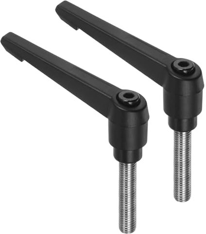 QUARKZMAN 2 Stück Klemmhebel Griff M10 x 40mm Außengewinde Schraube Edelstahl 304 mit Zinklegierung Verstellbare Handgriff Spannhebel für Werkzeugmaschinen Schweißgeräte Druckgeräte, Schwarz