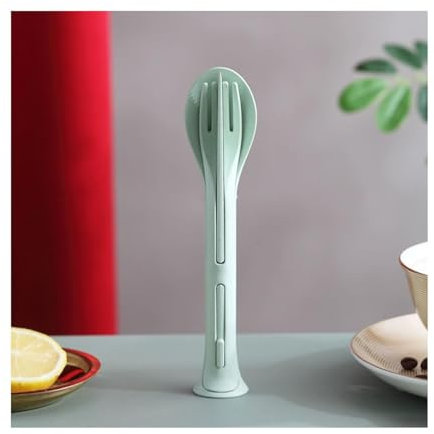 PEKJI Tragbare Messer Gabel Löffel Geschirr Set Hause Outdoor Kunststoff Besteck Set Reise Klapp Besteck Set Küche Utensilien