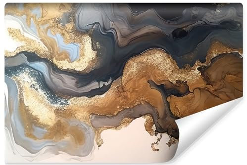 Muralo - 3D Tapete Vliestapete - Fototapete 3D Effekt - Tapete für Wohnzimmer Schlafzimmer Wandtapete - Fototapete - Abstrakter Marmor Motiv - Br.104cm x Hö.70.5cm