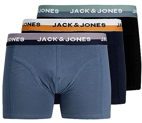 JACK & JONES Herren Unterhosen Shorts Boxershorts Trunks 3er Pack, Farbe:Mehrfarbig, Wäschegröße:S, Artikel:- Black/Navy blaze3