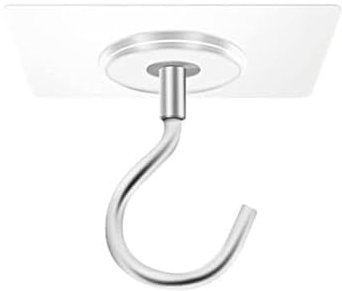 Antianzhizhuang Self Adhesive Stainless Steel Ceiling Hooks - Heavy Duty, 5/8/10pcs, For Kitchen, Bedroom, Home Office, Hanging Plants