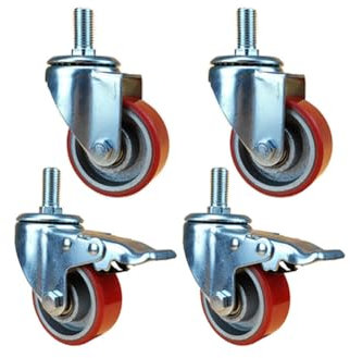Lenkrollen Mit Gusseisenkern 4 Zoll (100 mm) M10/M12/M14/M16-Gewinde Transport mit Bremslenkrollen Tragfähigkeit 520 kg for Gerüste, Fabriken, Lager(M16)
