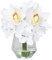 Laelfe Flores Artificiales con Jarrón Arreglo de Flores Blancas Falsas en Jarrón de Cristal con Agua Falsa para Centros Decorativos de Mesa de Oficina de Baño en Casa (Magnolia)