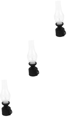 ABOOFAN 3St Retro-Petroleumlampe Vintage Petroleumlampe Öl brennende Laterne LED-Vintage-Laterne Retro tischlampe wohnzimmerdeko dekorative Lampe elektronische Petroleumlaterne pp