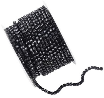 10 Yards 2.5 mm Strassband Strasskette Strasssteine Glitzerband zum Aufnähen Paillettenband Strass Borte Basteln Kristall für Schmuck Machen Nähen DIY Hochzeits Deko (Schwarz)