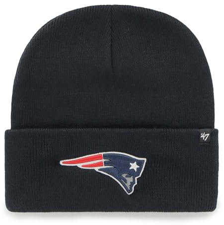 '47 NFL New England Patriots Unisex Cuff Knit, Beanie, Team Logo, Farbe Navy Blau