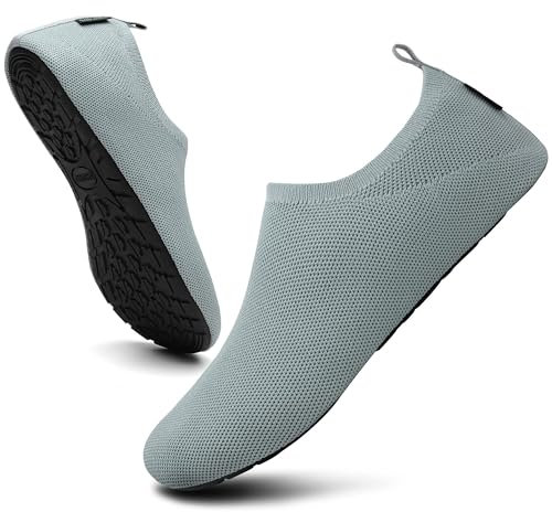 SAGUARO Hausschuhe Damen Herren Rutschfes Atmungsaktiv Pantoffeln Unisex Badeschuhe Schnell Trocknend Wasserschuhe, Sport Grau 38/39