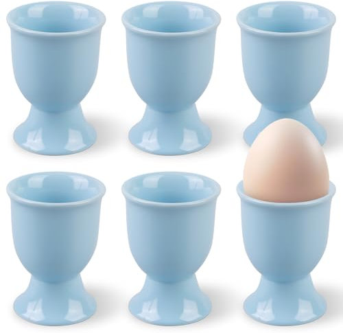 BAIFULAI 6er Eierbecher Set, Eierbecher Porzellan, Eierbecher Keramik, Eierbecher Steingut, Eierbecher, Eier Becher, Eierständer Eierschale Eierbecher Blau, für Küche Haus Restaurant