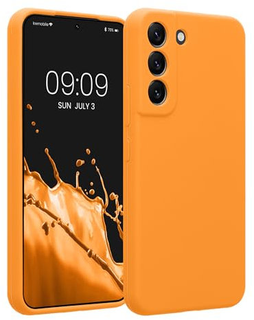 kwmobile Handyhülle kompatibel mit Samsung Galaxy S22 Hülle - gummierte Handy Case aus Silikon in Fruity Orange