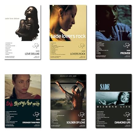 AOFCESQY Sade Poster mit Albumcover, limitierte Auflage, ungerahmt, 20 x 30 cm, Leinwandposter, Wandkunst, Dekordruck, Bild, Gemälde für Wohnzimmer, Schlafzimmer, Dekoration