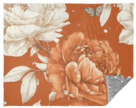 Couvertures rétro en terre cuite pour canapé et salon - 127 x 178 cm