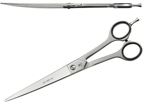 WELTMEISTER SOLINGEN extrem scharfe PROFI Hundeschere Fellschere Tierschere mit leicht gebogenen Schneiden und einseitiger Mikroverzahnung, 8 Zoll (20cm) - PREMIUM-QUALITÄT Made in Germany