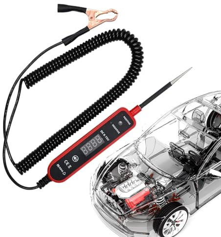 Auto-Stromkreistester – Elektrischer Spannungsprüfer für Autos, Testlicht | Robustes Auto-Reparatur-Diagnosewerkzeug, Durchgangsprüfsonde der digitalen Anzeige P