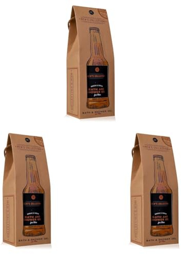 Accentra Duschgel für Männer im Bier-Flaschen Design - Men´s Collection BEER FOR HIM in lustiger Bierflaschen-Optik inkl. Geschenkbox, 360ml würziges Duschgel für Herren (Packung mit 3)