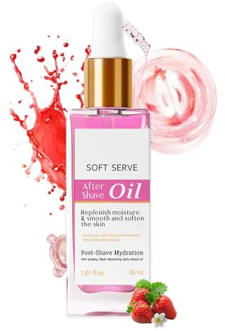 Strawberry After Shave Oil 30ml, Aftershave Oil für Tend Skin & Beruhigt Nach der Rasur, After Shave Damen Verhindert die Haare Austrocknen und Verknoten, Hair Removal Soothing Essential Oil