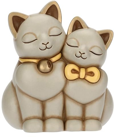 Thun Coppia di Gatti Innamorati, Ceramica, Collezione Altro novità 2025, 13,7 x 10,4 x 15,7 cm