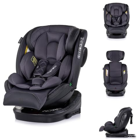 Chipolino Barnstol, Hypnotic i-storlek (40–150 cm) Isofix, Top Tether, nackstöd, färg: mörkgrå