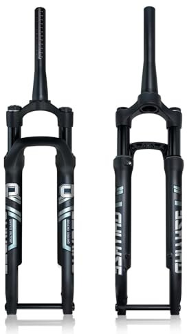 QHIYRZE Forcella Ammortizzata Bici Strada 700C off-Road XC Gravel Forcella Aria Corsa 60mm Freno A Disco Forcella per Bicicletta Attacco Passante 100x12mm Forcella Anteriore Bloccaggio Manuale Nero